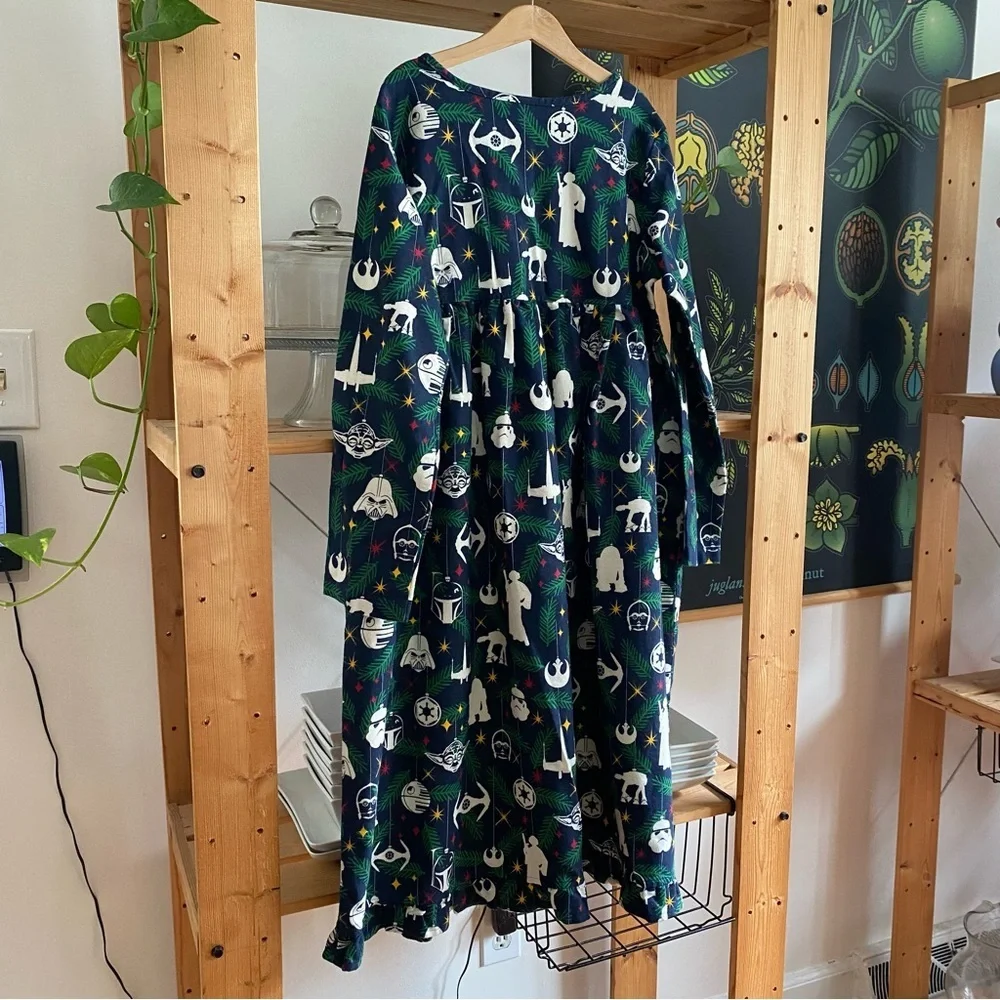 Hanna Andersson Star Wars Christmas Flannel Pajama Nightgown Dress 14